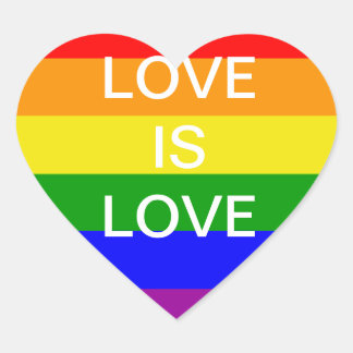 Sticker Cœur amour drapeau arc-en-ciel