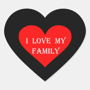 Sticker Cœur Amour du coeur I ma famille