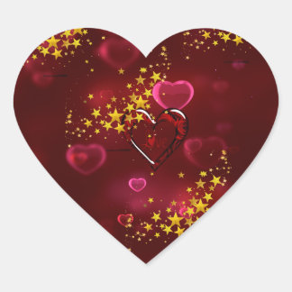Sticker Cœur Amour du coeur rouge