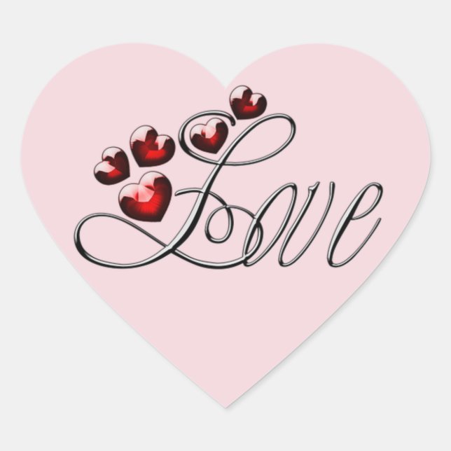 Sticker Cœur AMOUR et Cœurs - Forme de cœur (Devant)