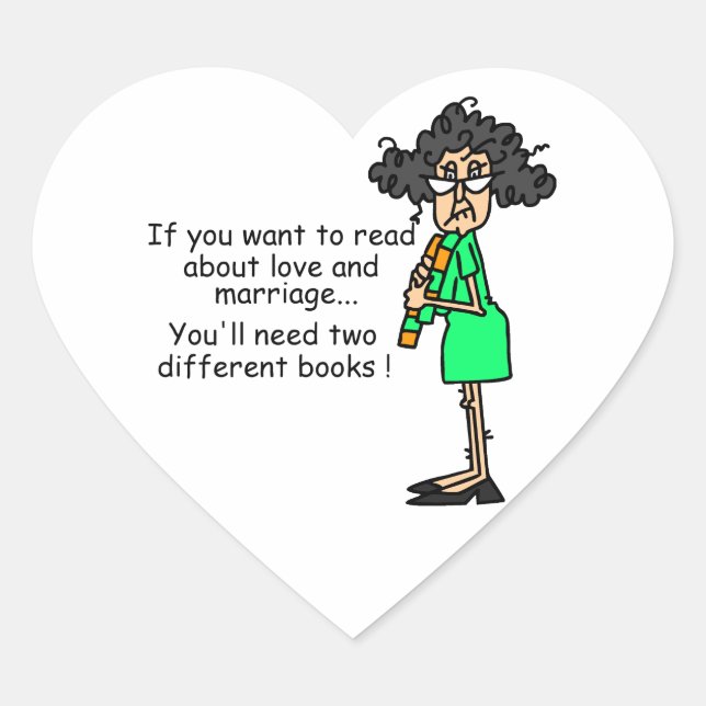 Sticker Cœur Amour et mariage Humour (Devant)