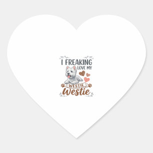 Sticker Cœur Amour fou pour les coeurs et les pattes de chien W
