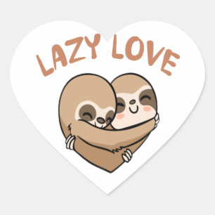 Sticker Cœur Amour paresseux