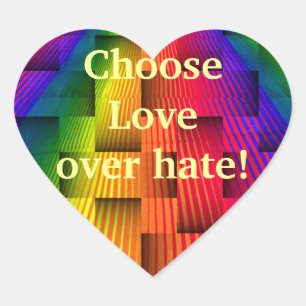 Sticker Cœur Amour, pas haine_