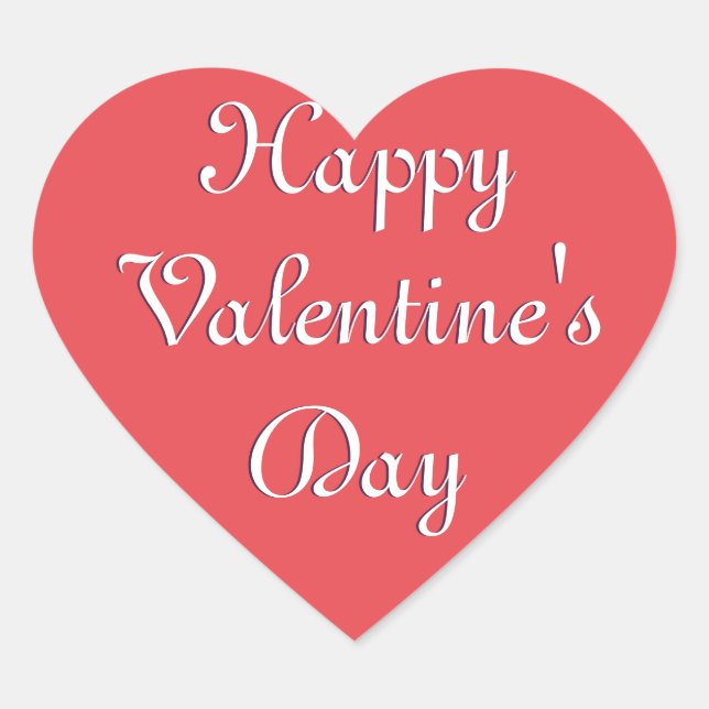 Sticker Cœur Amour romantique rose vif de l'Heureuse Sainte-Val (Devant)