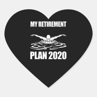 Sticker Cœur Amoureux de natation| Ma retraite Plante de natati