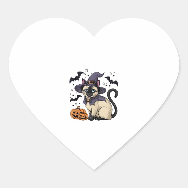 Sticker Cœur Amoureux des chats (Devant)