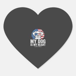 Sticker Cœur Amoureux des chiens Mon chien est mon cœur