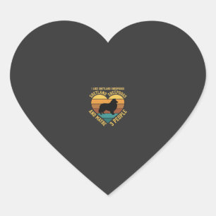 Sticker Cœur Amoureux des chiens Shetland Sheepdogs Rétro Cœur