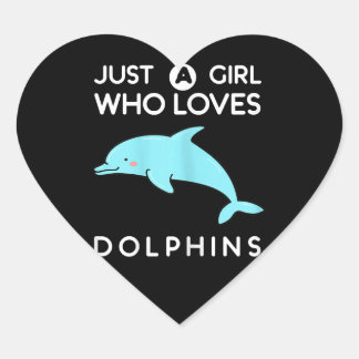 Sticker Cœur amoureux des dauphins juste une fille qui aime les
