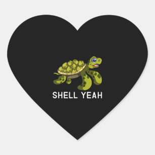 Sticker Cœur Amusant Citation Pun Shell Ouais Turtles