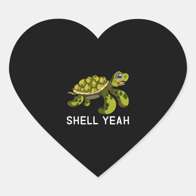 Sticker Cœur Amusant Citation Pun Shell Ouais Turtles (Devant)