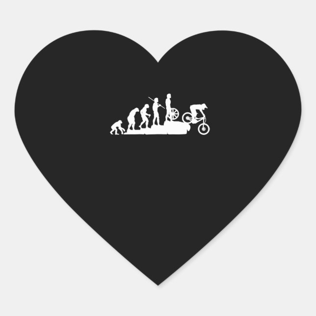 Sticker Cœur Amusant MTB Mountain VTT Evolution Downhill (Devant)