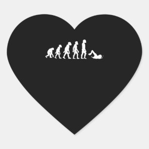 Sticker Cœur Amusant Nage Humain Évolution Nager