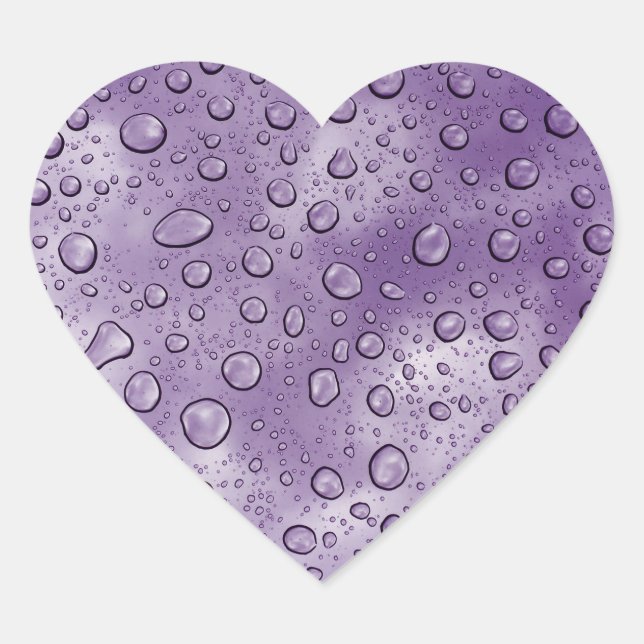 Sticker Cœur Amusement de goutte d'eau violette  (Devant)