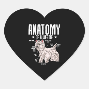 Sticker Cœur Anatomie D'Un Terrier Blanc De West Highland