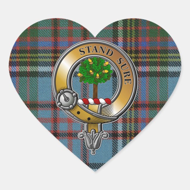 Sticker Cœur Anderson Tartan & Badge (Devant)