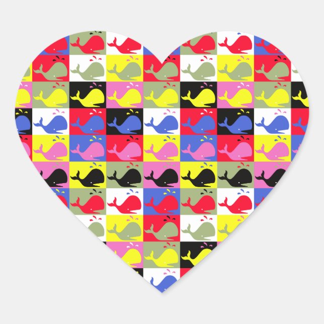 Sticker Cœur Andy Whale-Hole™_Lots o' baleines en forme de coeu (Devant)