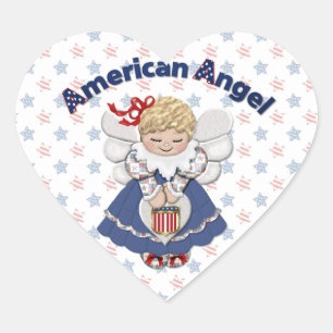 Sticker Cœur Angel américain