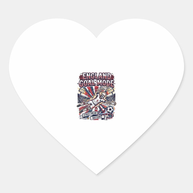 Sticker Cœur Angleterre Mode de but squelette attaquant Nations (Devant)