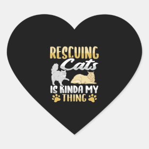 Sticker Cœur Animal Rescue Chat Secourt Chat Sauveur Chat