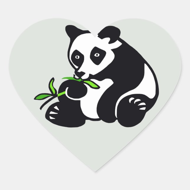 Sticker Cœur Animaux sauvages que j'aime OURS de Panda - Faune  (Devant)