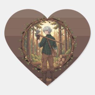Sticker Cœur Anime Gardien de la Forêt