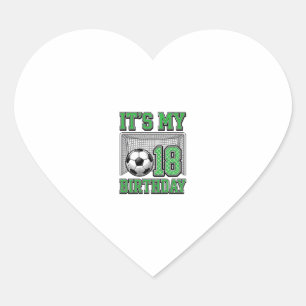 Sticker Cœur Anniversaire 18 ans Football Vintage