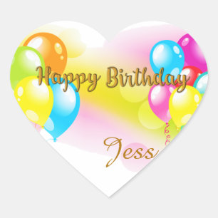 Sticker Cœur Anniversaire coloré