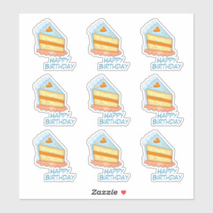 Sticker Coeur Anniversaire Contour de gâteau