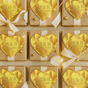 Sticker Cœur Anniversaire du Mariage du coeur de la Citrine d'o