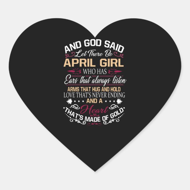 Sticker Cœur Anniversaire | Et Dieu A Dit Qu'Il Y Ait Avril Fil (Devant)