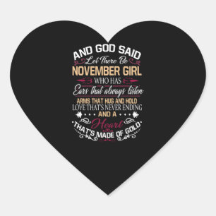 Sticker Cœur Anniversaire Et Dieu A Dit Qu'Il Y Ait Novembre