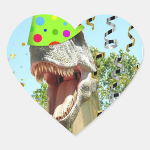 Sticker Cœur Anniversaire fête Animal Dinosaur