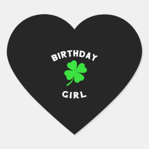 Sticker Cœur Anniversaire Jour de la Saint Patrick Pour Filles