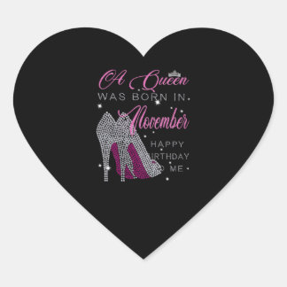 Sticker Cœur Anniversaire | Une Reine Est Née En Novembre
