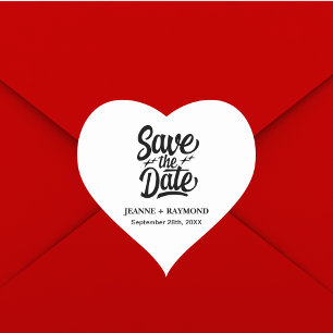 Sticker Cœur Annonce de mariage personnalisée moderne pour save