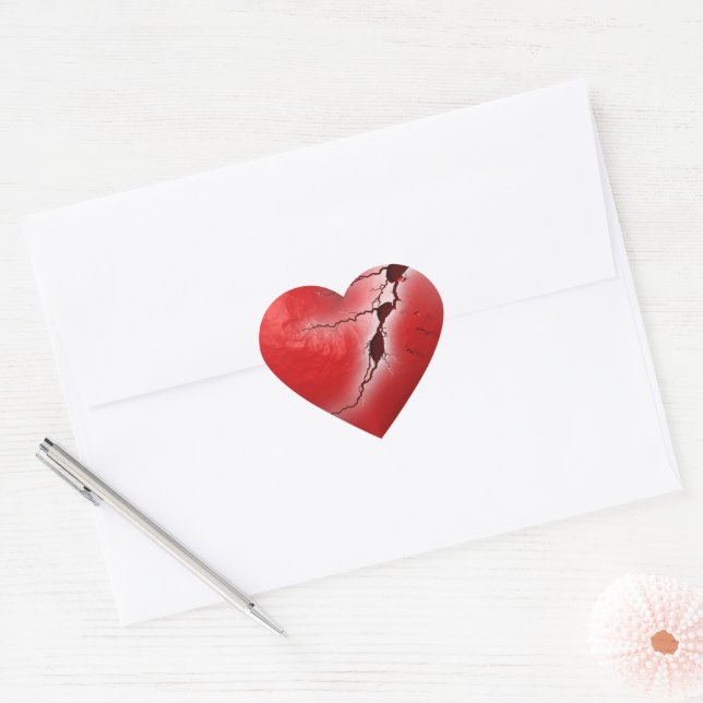 Sticker Cœur Anti-Saint-Valentin Cœur Brisé  (Enveloppe)