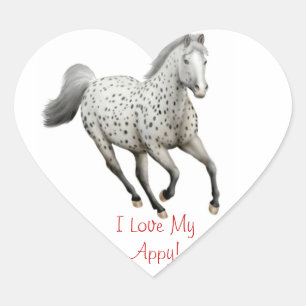 Sticker Cœur Appaloosa Horse Love Personnalisable