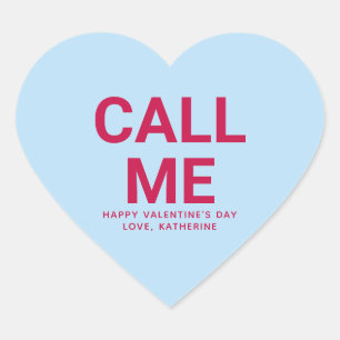 Sticker Cœur Appelle-moi drôle conversation de la Saint Valenti