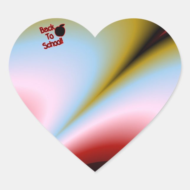 Sticker Cœur Apple et retour à l'école - (Devant)