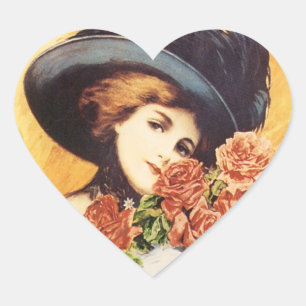 Sticker Cœur Après le temps - Vintage feuille de chansons