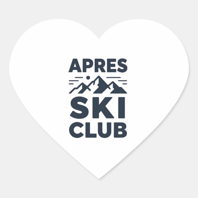 Sticker Cœur Apres Ski Club Mountain Logo - Custom Mens Winter  (Devant)