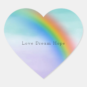 Sticker Cœur Aqua Purple Arc-en-ciel Inspiration ombre couleur 