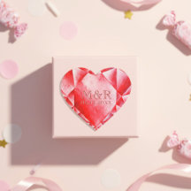 Aquarelle Ruby Heart 40e anniversaire de Mariage