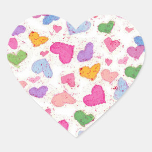 Sticker Cœur Aquarelle Valentine Candy Hearts