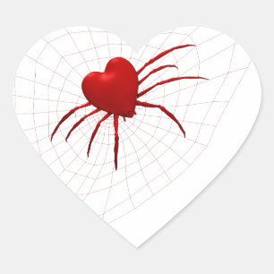 Sticker Cœur Araignée des Coeurs rouges