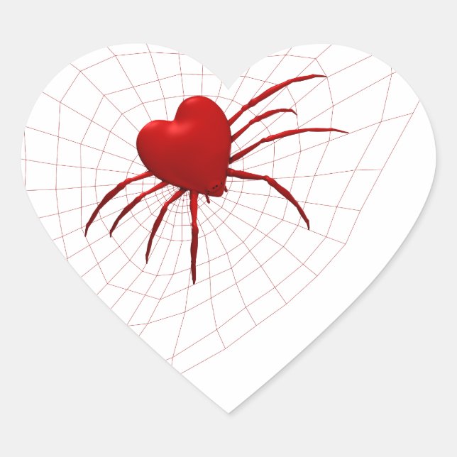 Sticker Cœur Araignée des Coeurs rouges (Devant)