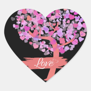 Sticker Cœur Arbre d'amour de coeurs