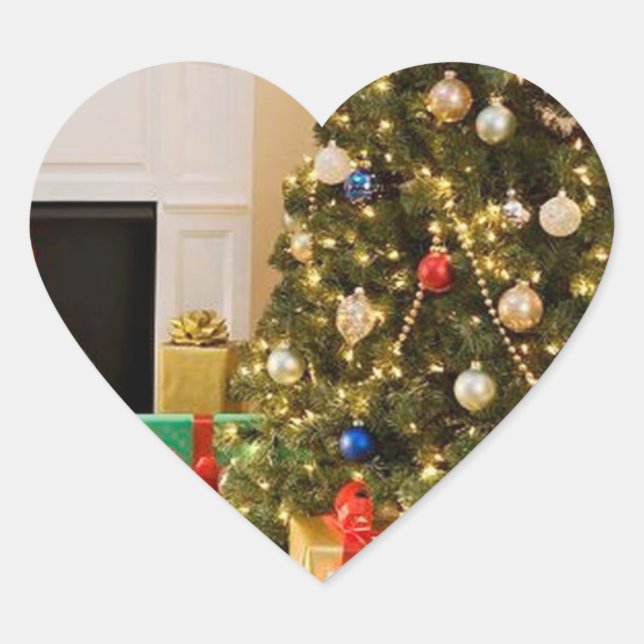 Sticker Cœur Arbre de Noël (Devant)